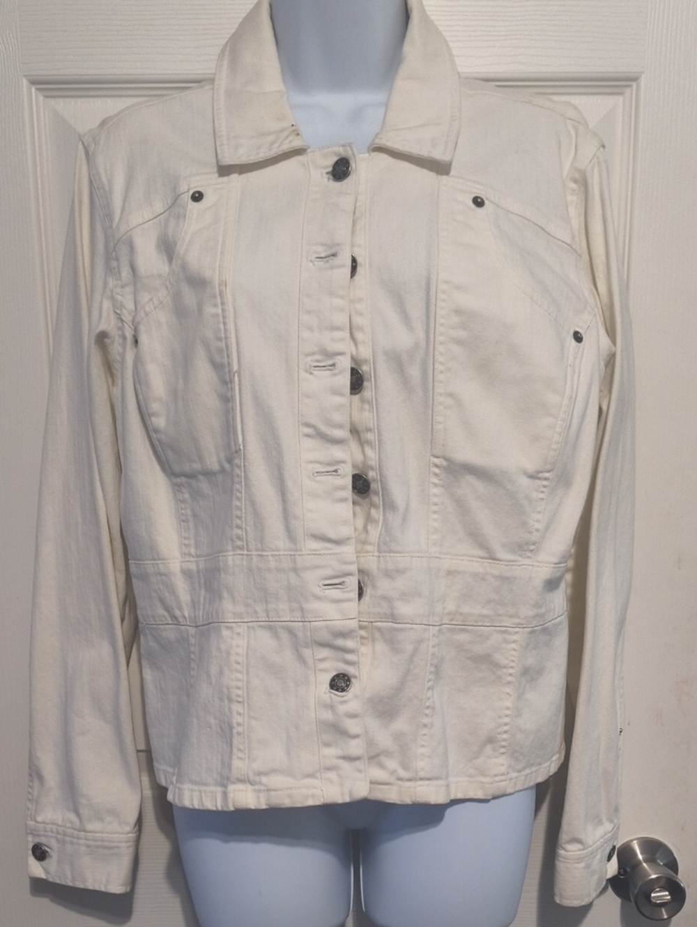 Vintage Bill Blass Classic Women's White Denim Jacket